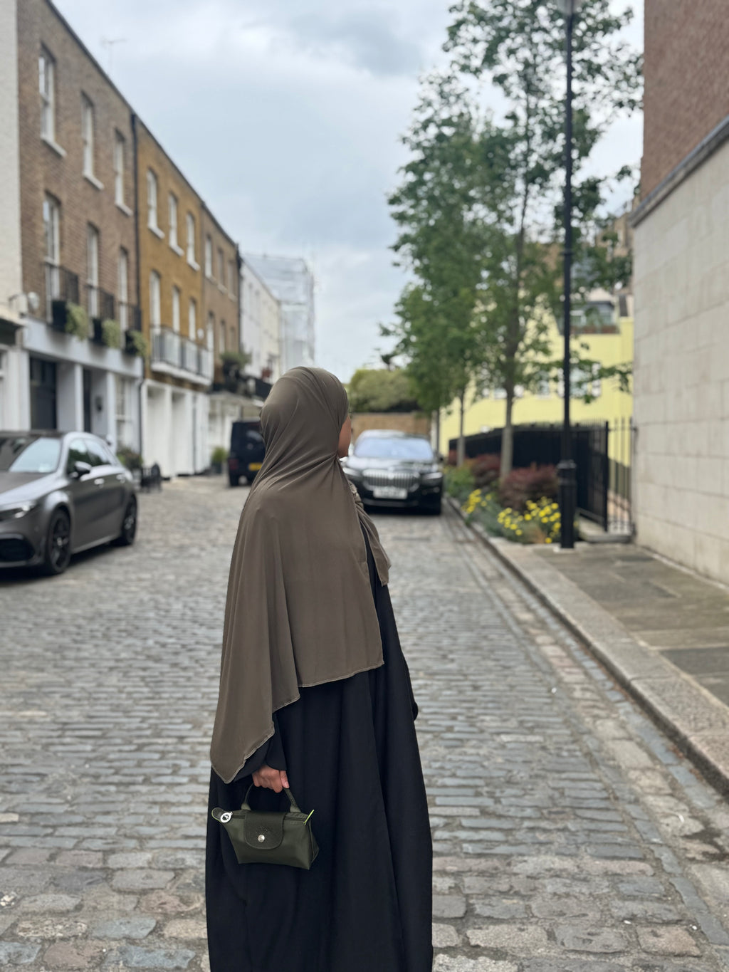 Two piece black open abaya
