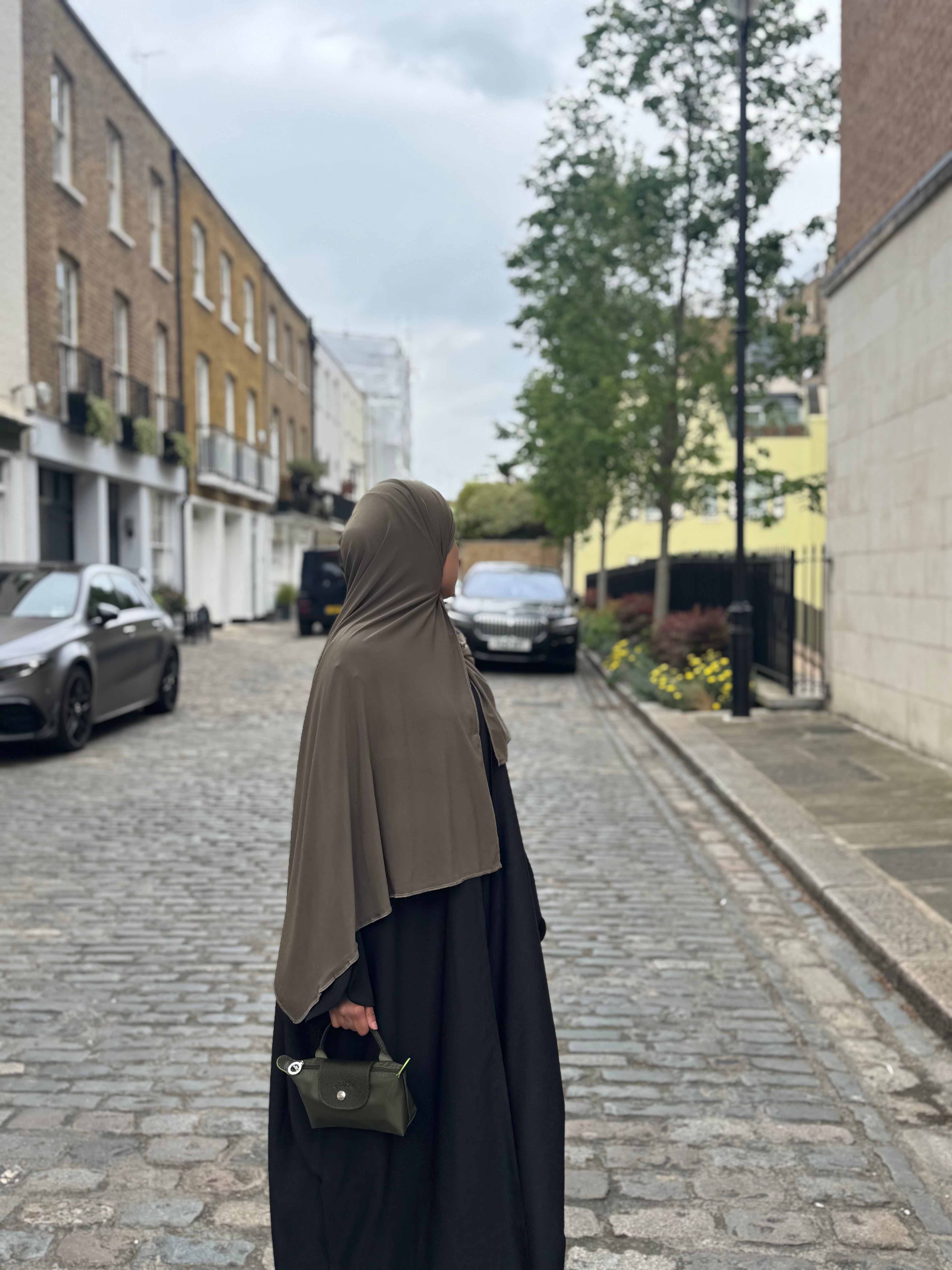 Two piece black open abaya