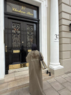 Hooded abaya khaki