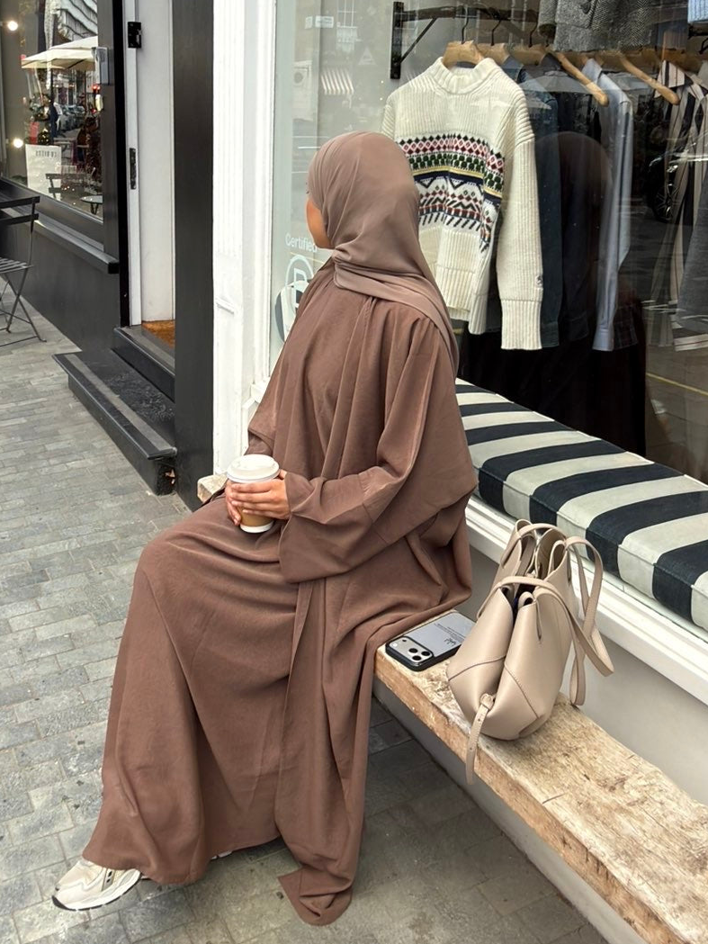 Light brown 2 piece abaya