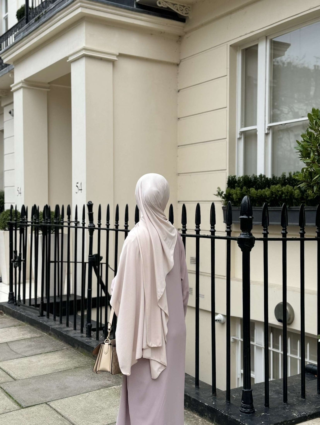 Beige jersey scarf