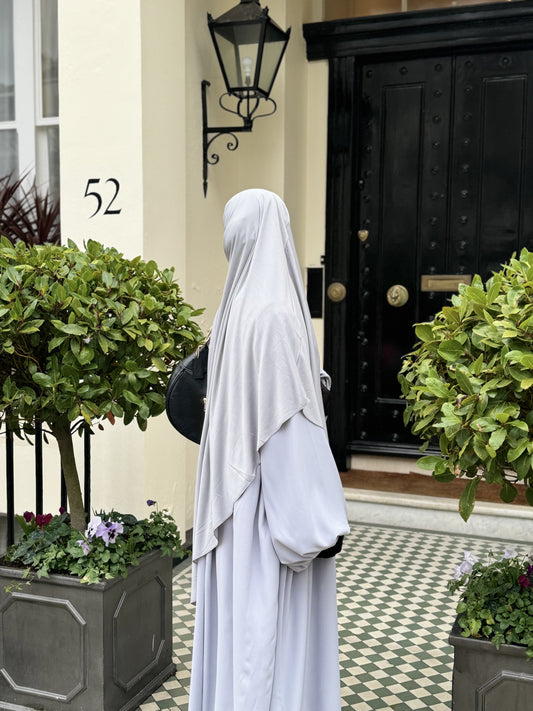 Grey jersey khimar