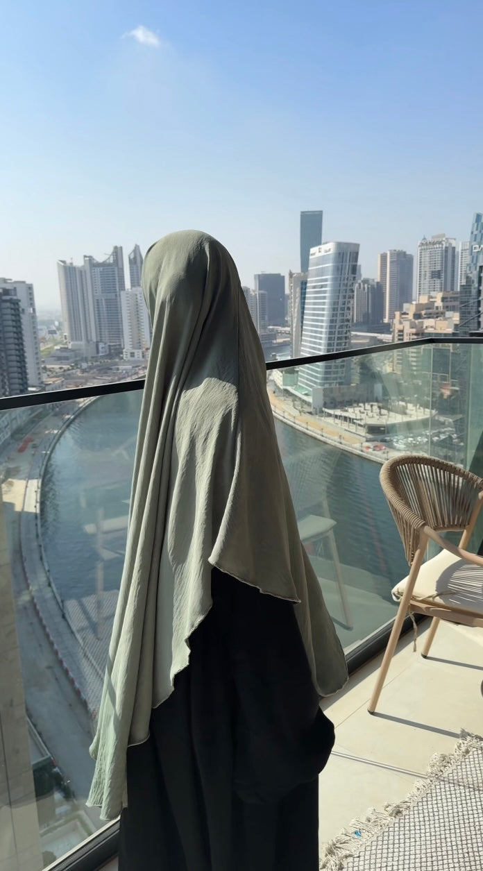 Classic one layered mint green Khimar