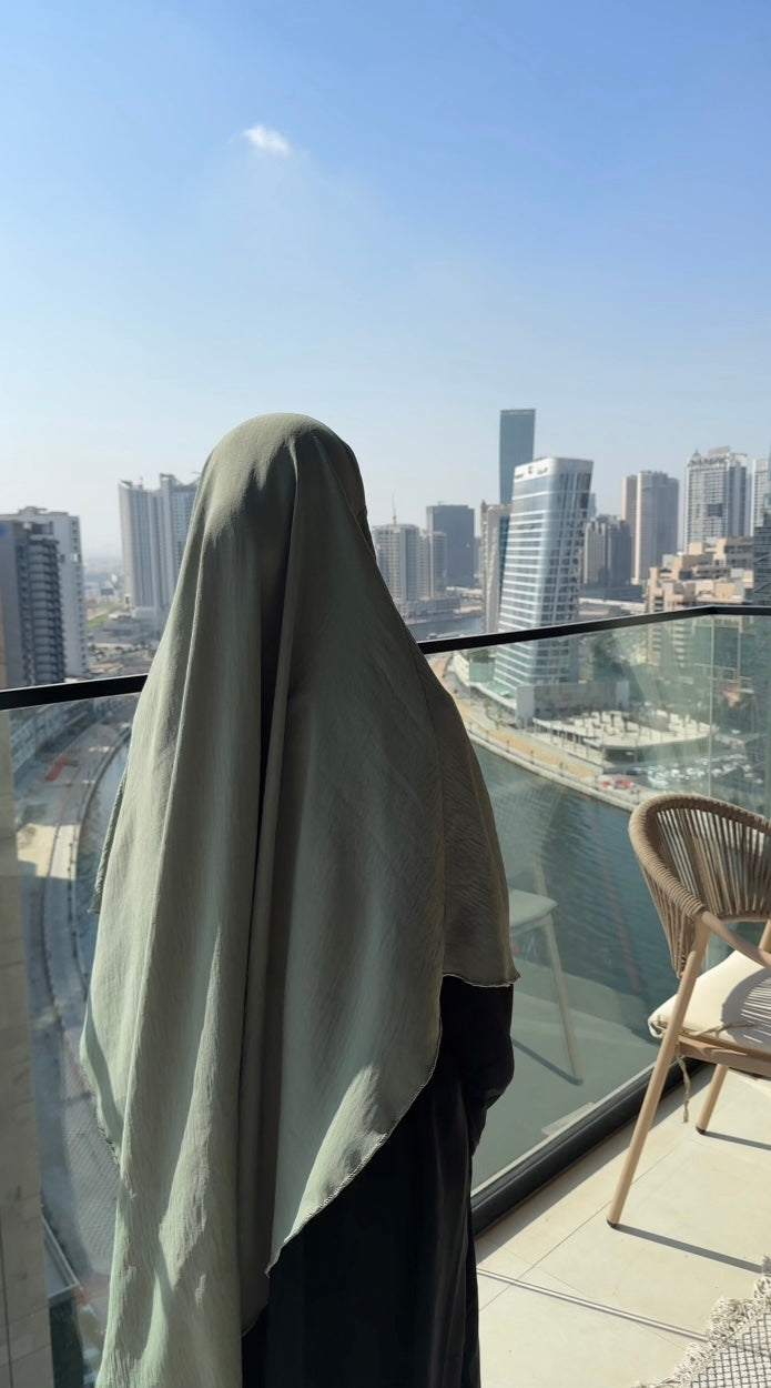 Classic one layered mint green Khimar