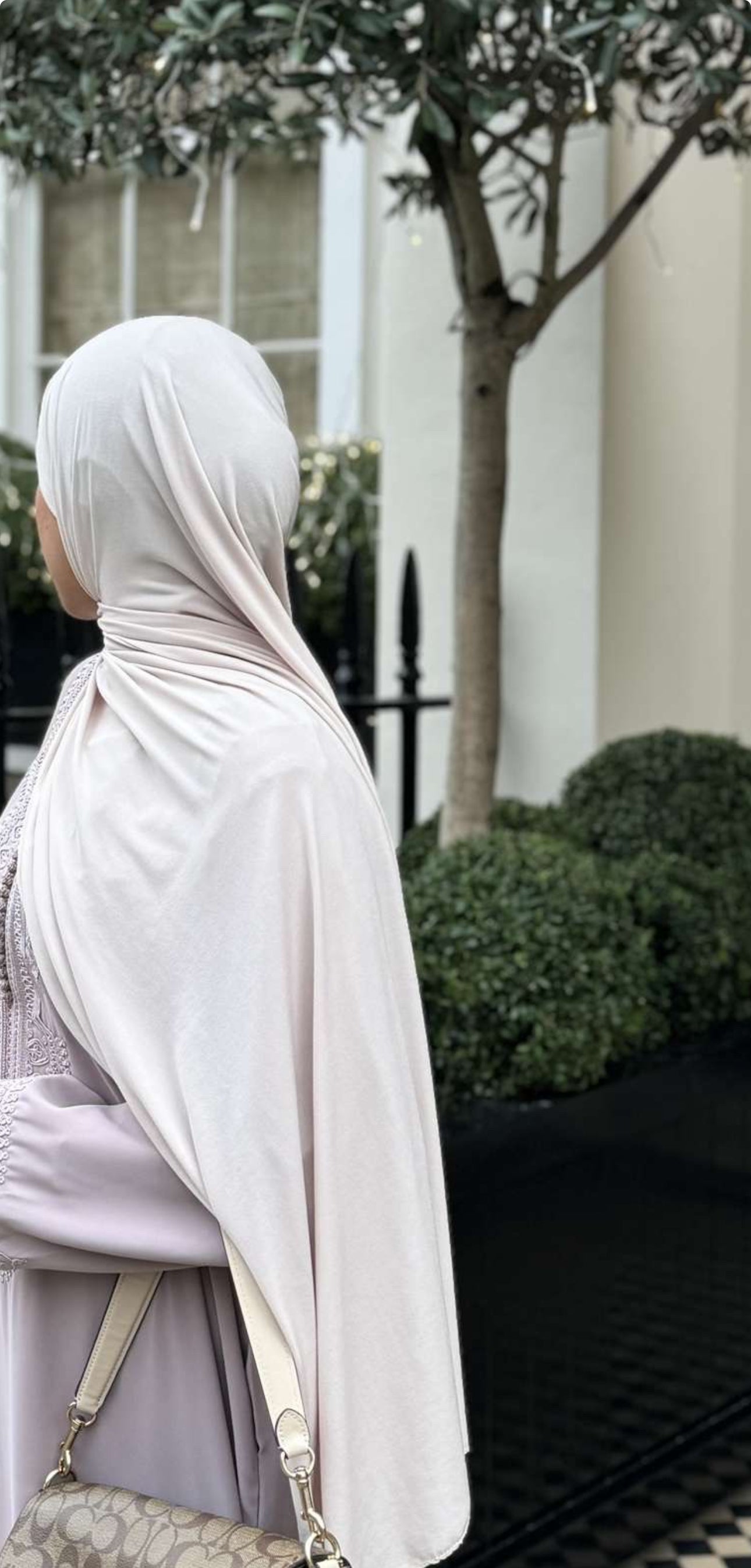 Beige jersey scarf