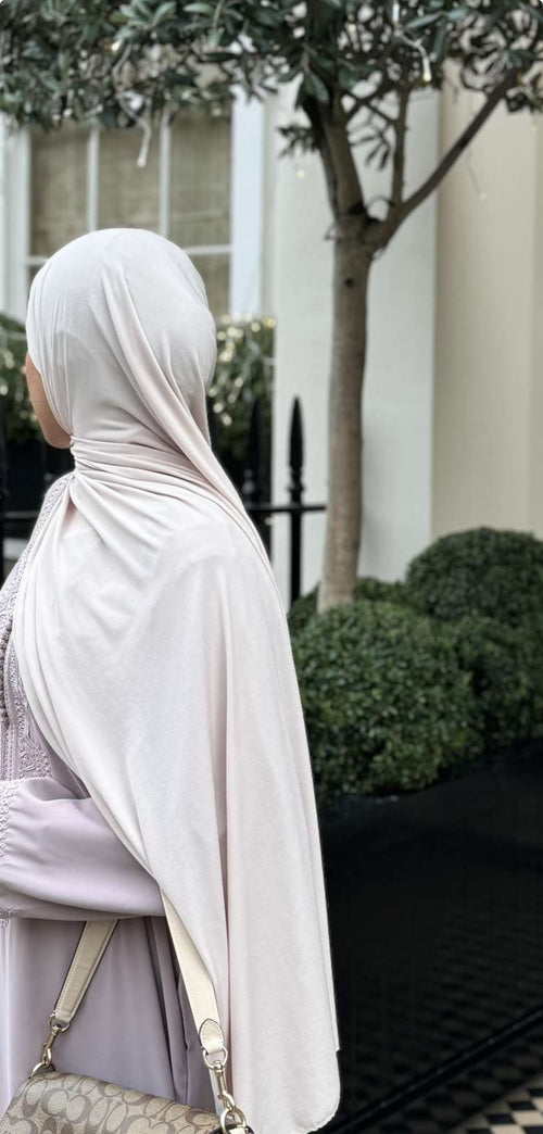 Beige jersey scarf