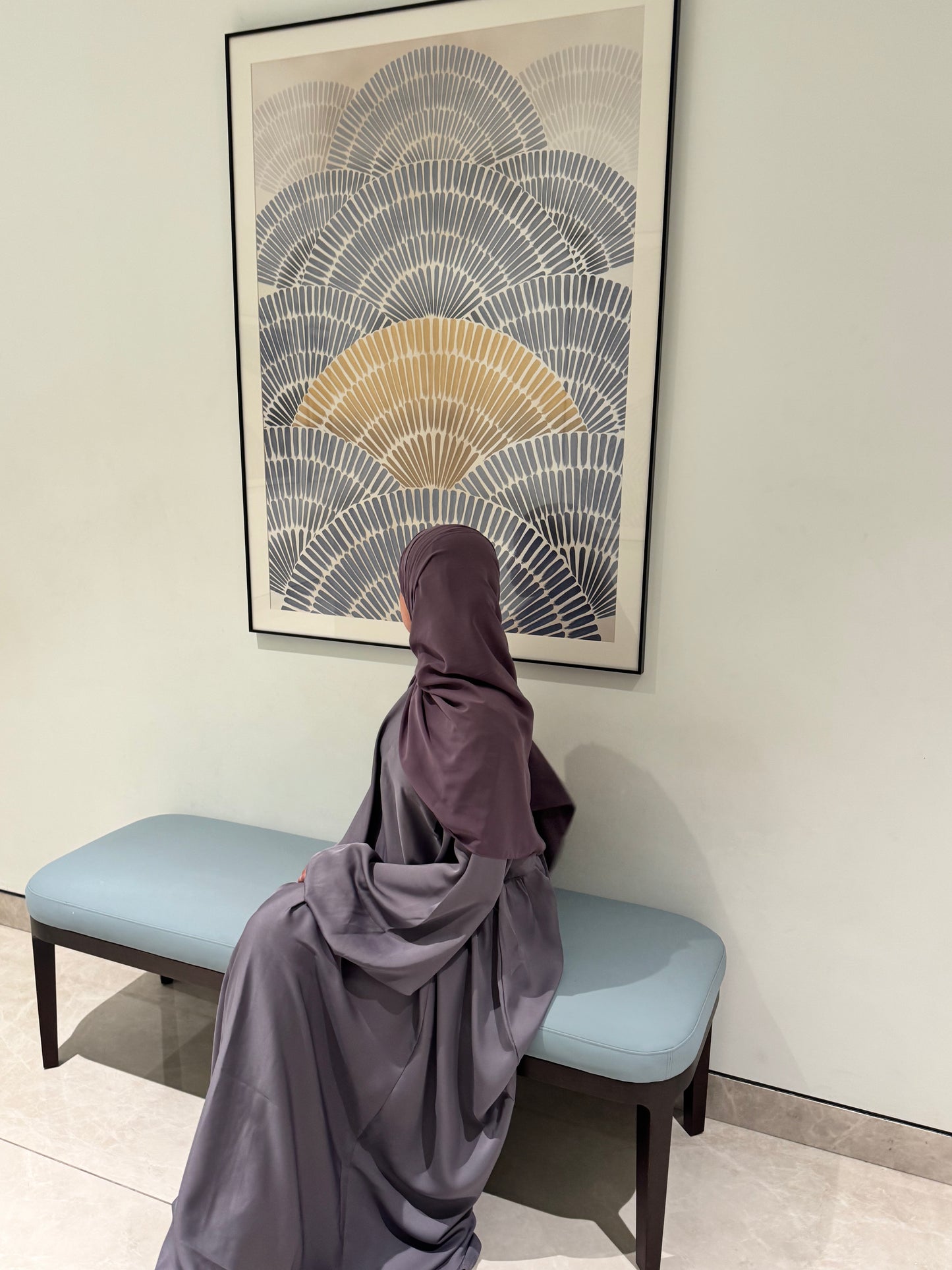Lavender balloon sleeve abaya
