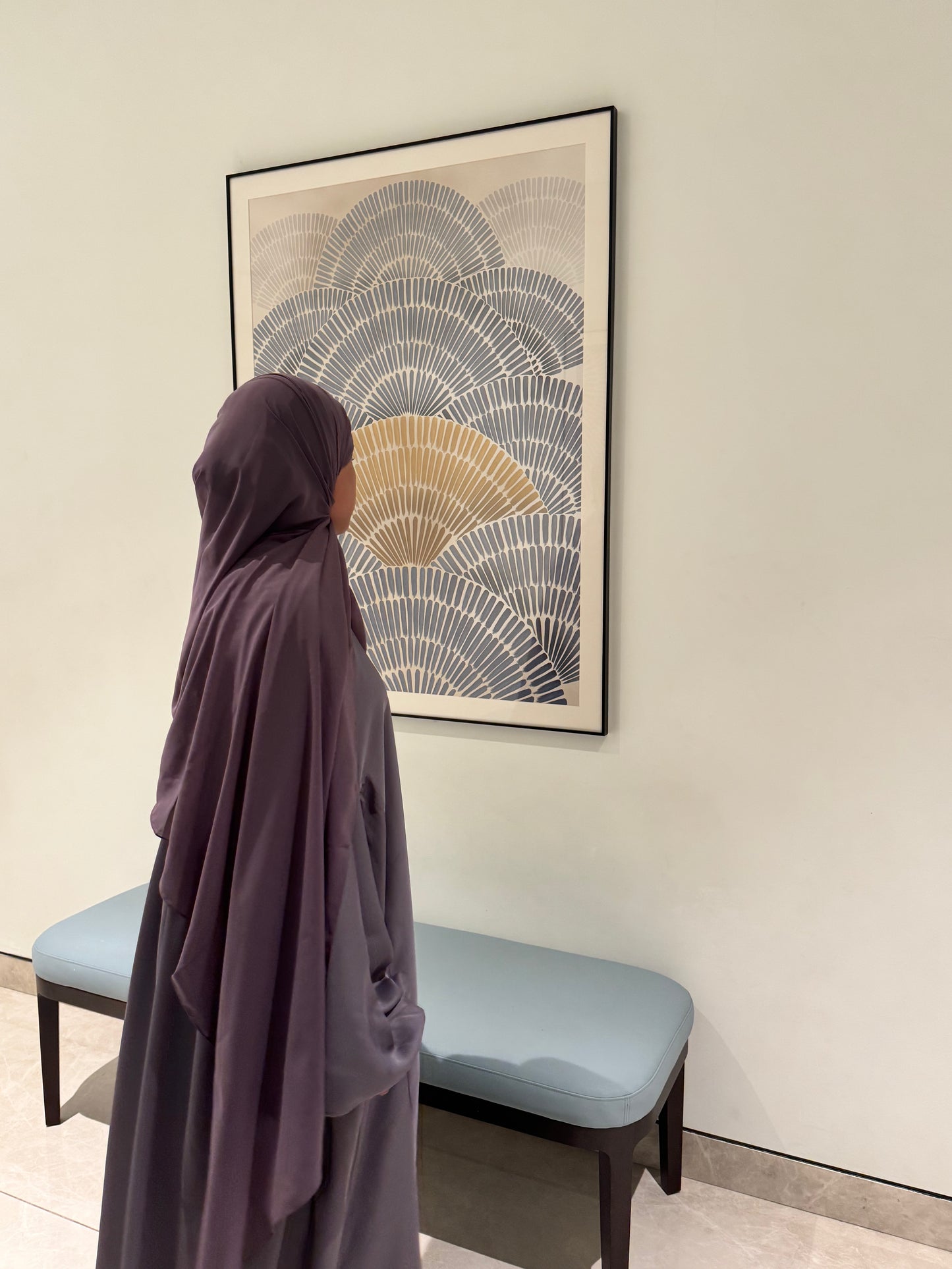 Lavender balloon sleeve abaya