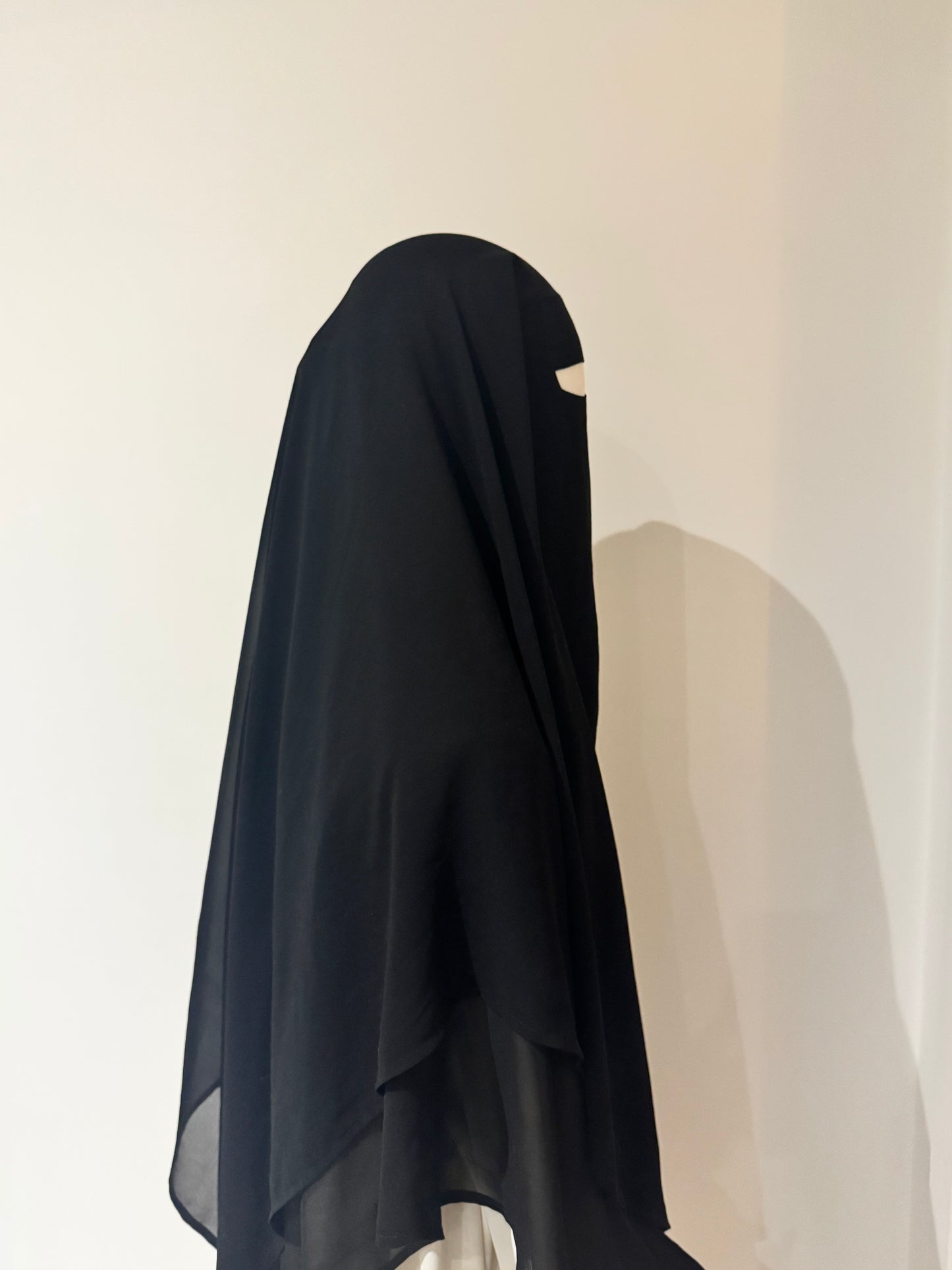 2 layered diamond Niqab ( Black )