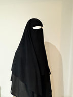 2 layered diamond Niqab ( Black )
