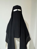 2 layered diamond Niqab ( Black )
