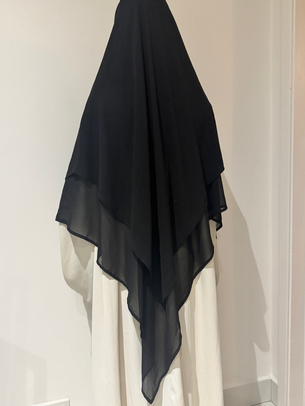 2 layered diamond Niqab ( Black )