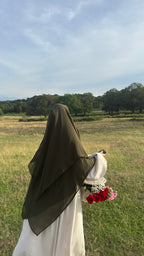 2 layered Diamond Niqab ( khaki green )