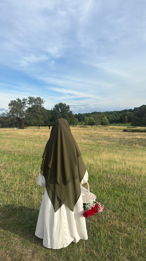 2 layered Diamond Niqab ( khaki green )